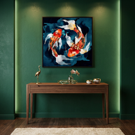 Metallic Koi II - Matte Canvas, Framed (Multi-color)