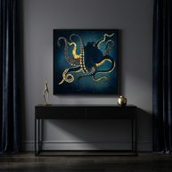 Metallic Octopus IV - Matte Canvas, Framed (Multi-color)