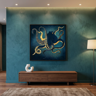 Metallic Octopus IV - Matte Canvas, Framed (Multi-color)