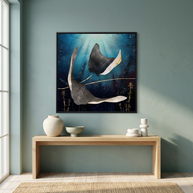 Metallic Stingray - Matte Canvas, Framed (Multi-color)