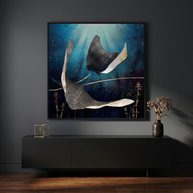 Metallic Stingray - Matte Canvas, Framed (Multi-color)