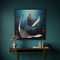 Metallic Stingray - Matte Canvas, Framed (Multi-color)