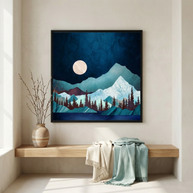 Moon Bay - Matte Canvas, Framed (Multi-color)
