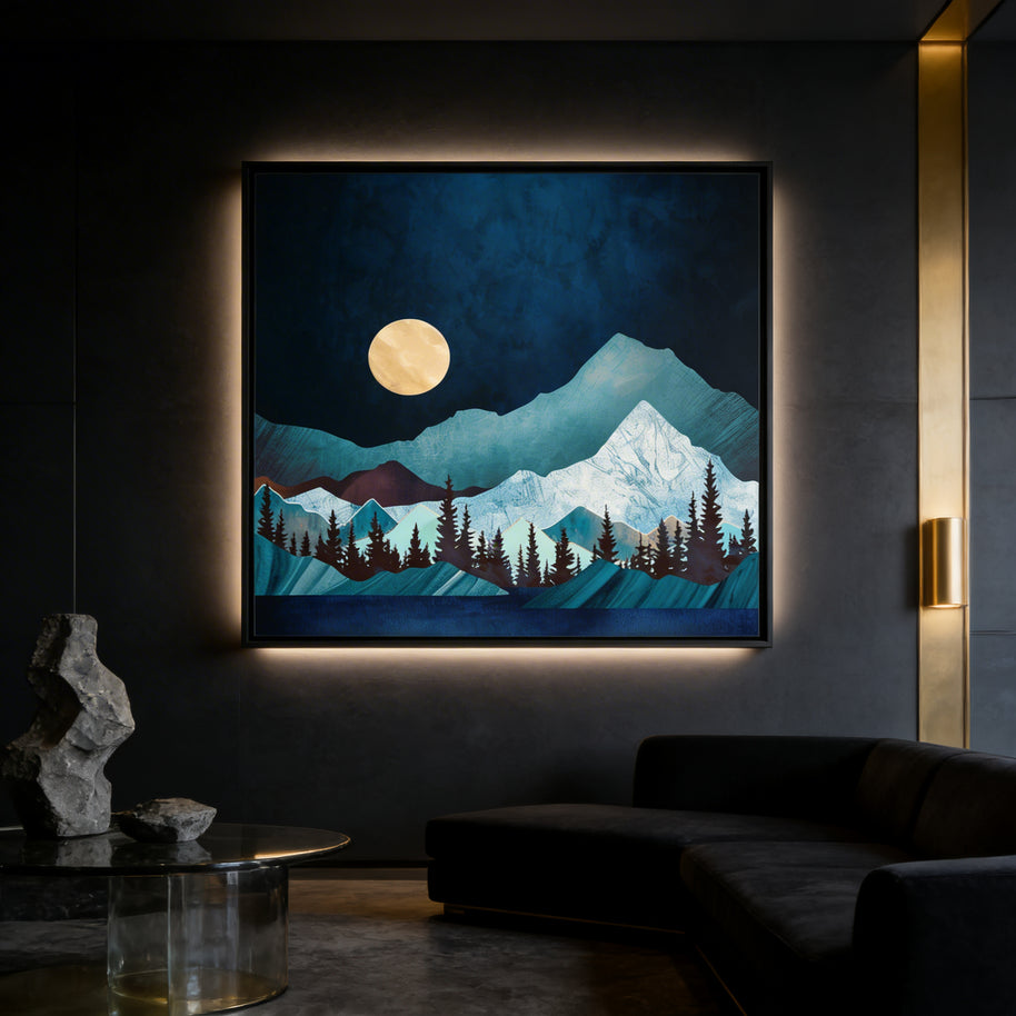 Moon Bay - Matte Canvas, Framed (Multi-color)