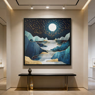 Moon Glow - Matte Canvas, Framed (Multi-color)