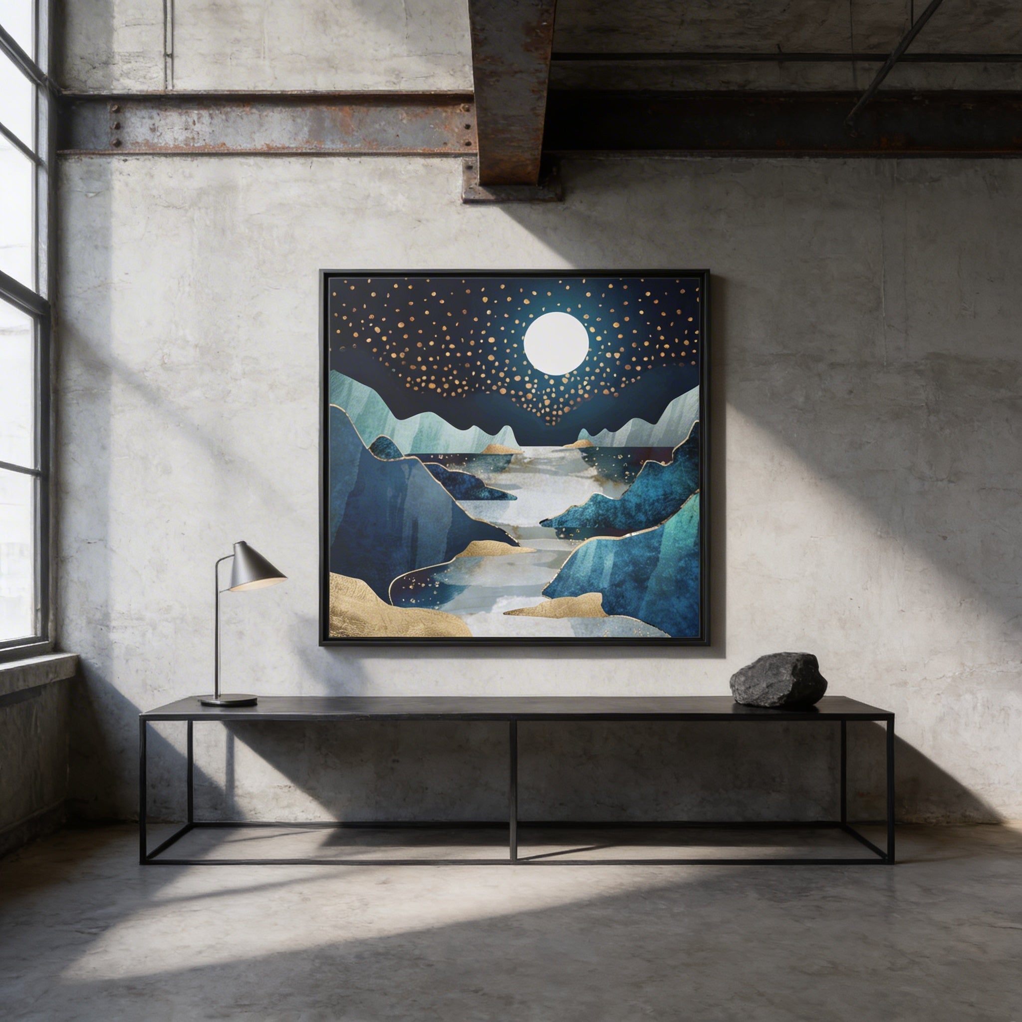 Moon Glow - Matte Canvas, Framed (Multi-color)