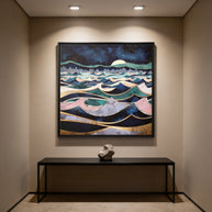 Moonlit Ocean - Matte Canvas, Framed (Multi-color)