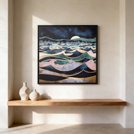 Moonlit Ocean - Matte Canvas, Framed (Multi-color)