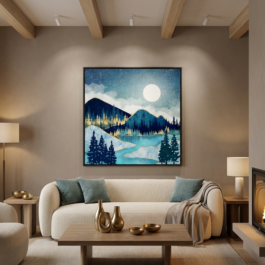 Morning Stars - Matte Canvas, Framed (Multi-color)