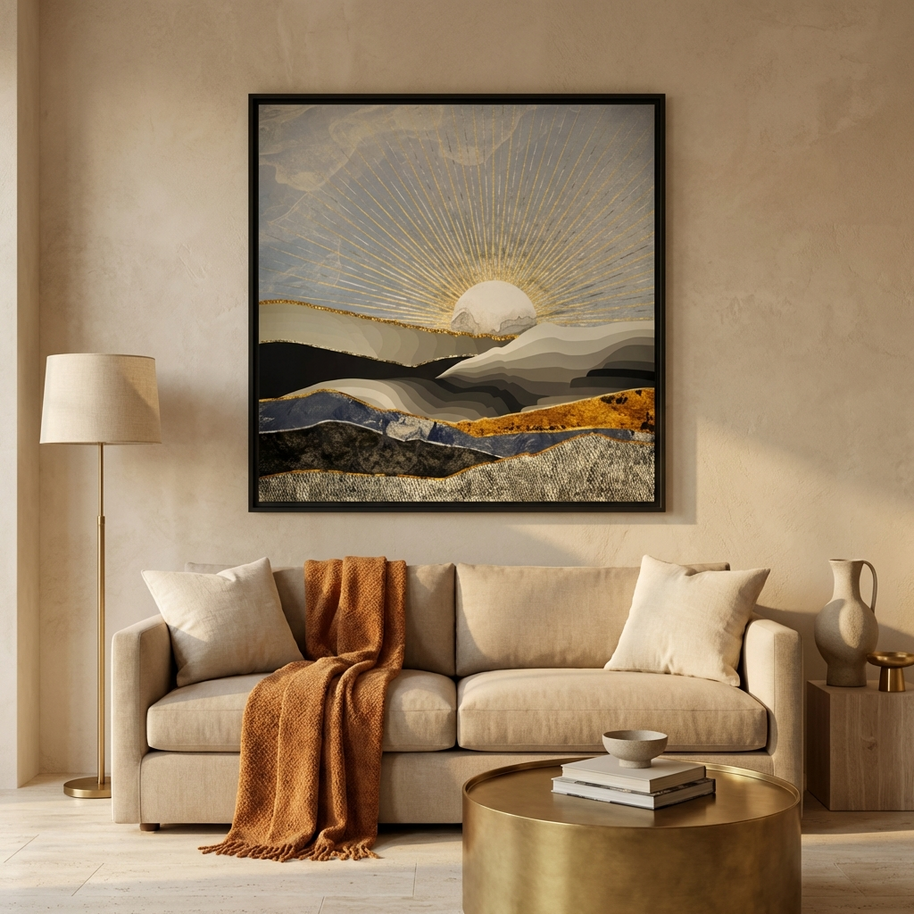 Morning Sun - Matte Canvas, Framed (Multi-color)