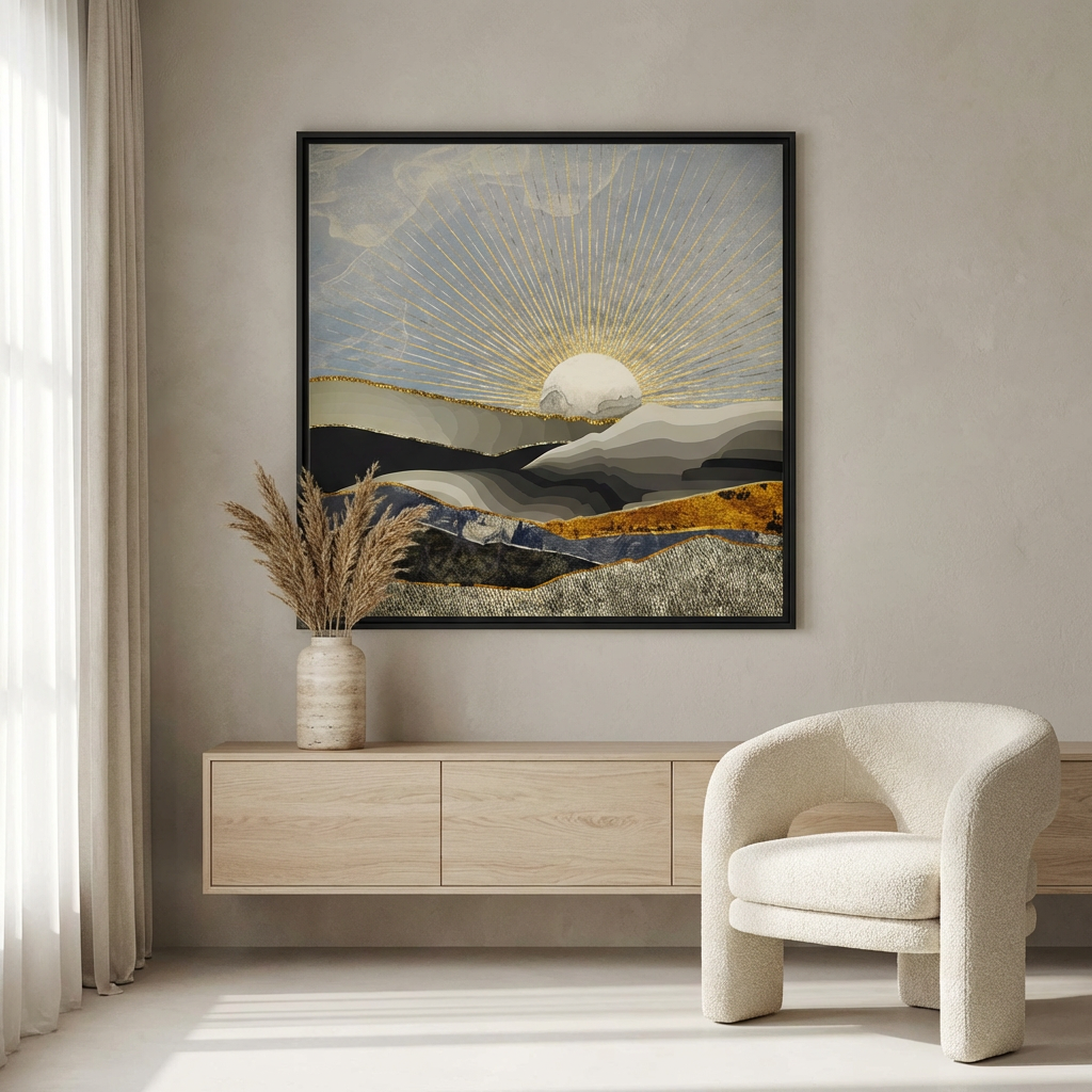 Morning Sun - Matte Canvas, Framed (Multi-color)