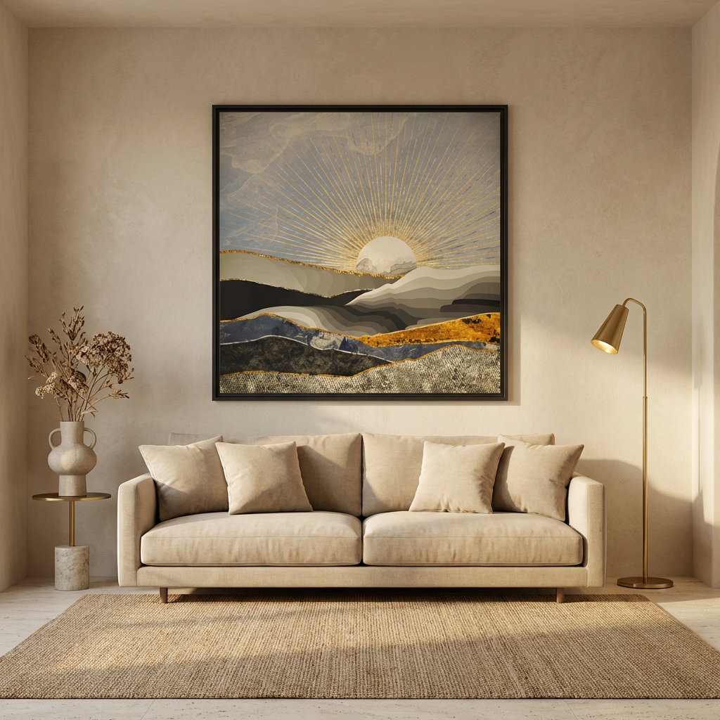 Morning Sun - Matte Canvas, Framed (Multi-color)