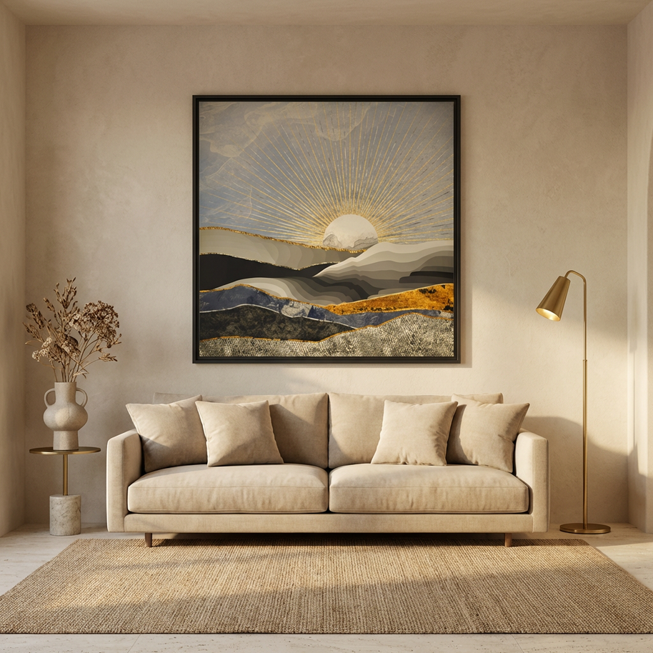 Morning Sun - Matte Canvas, Framed (Multi-color)