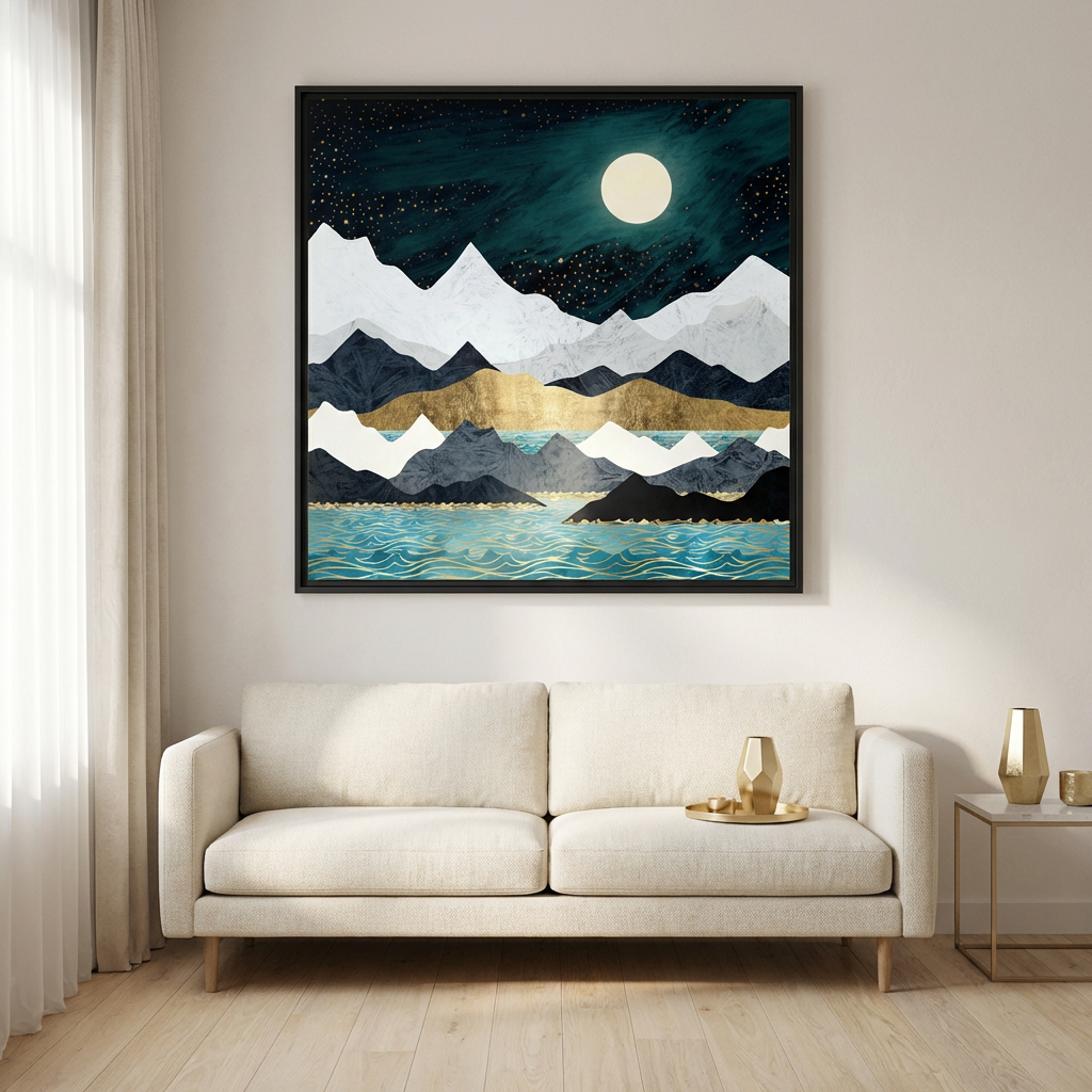 Ocean Stars - Matte Canvas, Framed (Multi-color)