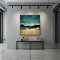 Peacock Vista - Matte Canvas, Framed (Multi-color)