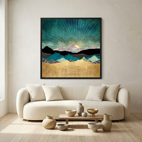Peacock Vista - Matte Canvas, Framed (Multi-color)