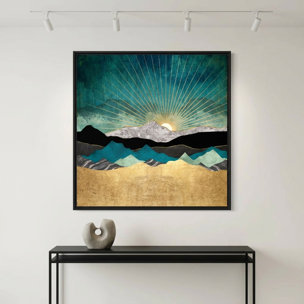 Peacock Vista - Matte Canvas, Framed (Multi-color)