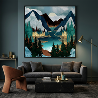 River Vista - Matte Canvas, Framed (Multi-color)