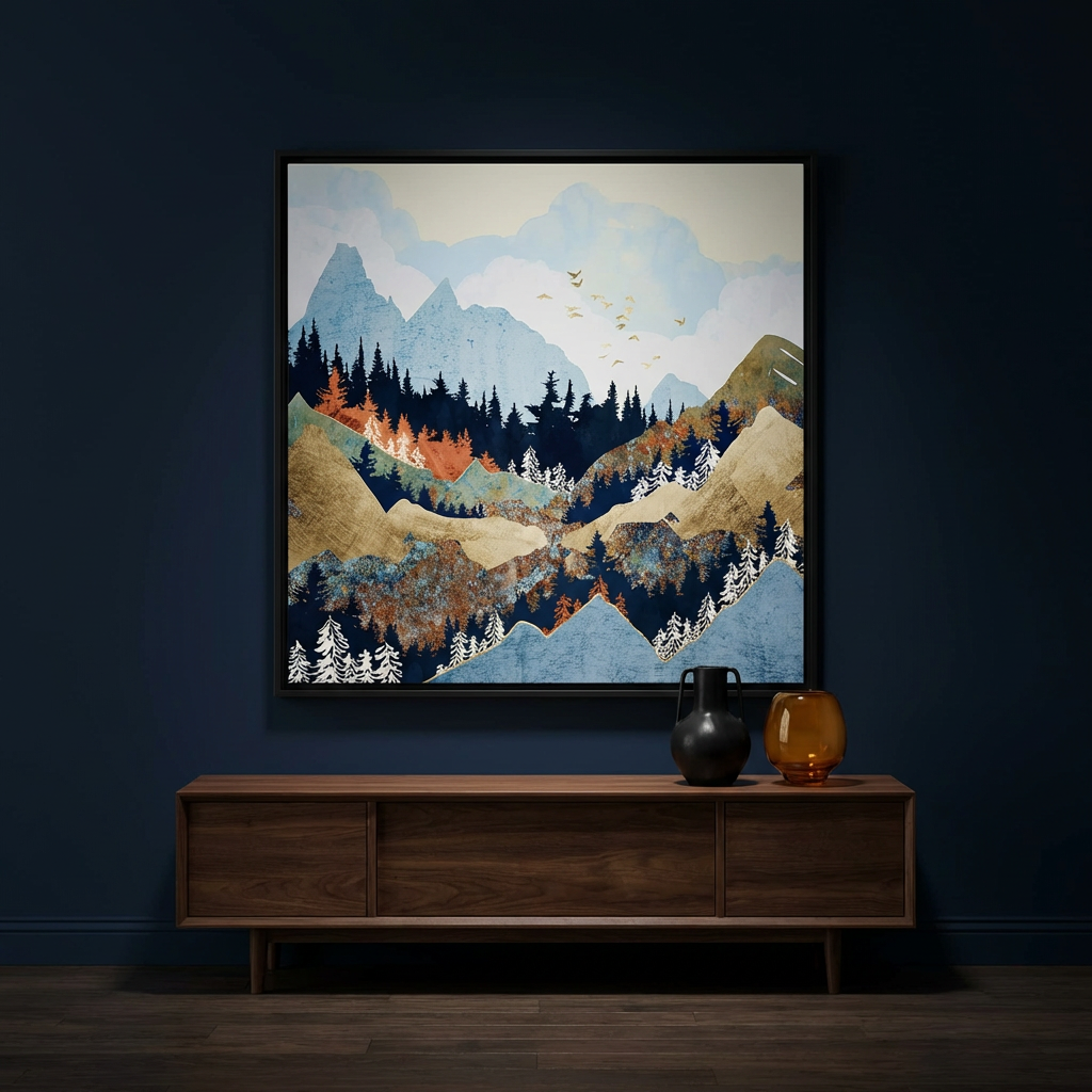 Spring Flight - Matte Canvas, Framed (Multi-color)