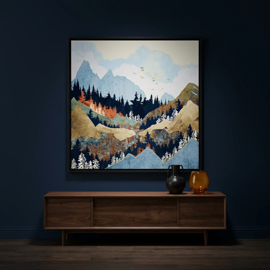 Spring Flight - Matte Canvas, Framed (Multi-color)