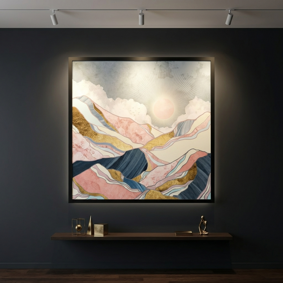 Spring Morning - Matte Canvas, Framed (Multi-color)