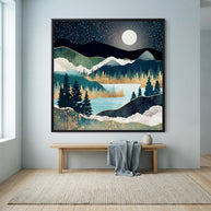 Star Lake - Matte Canvas, Framed (Multi-color)