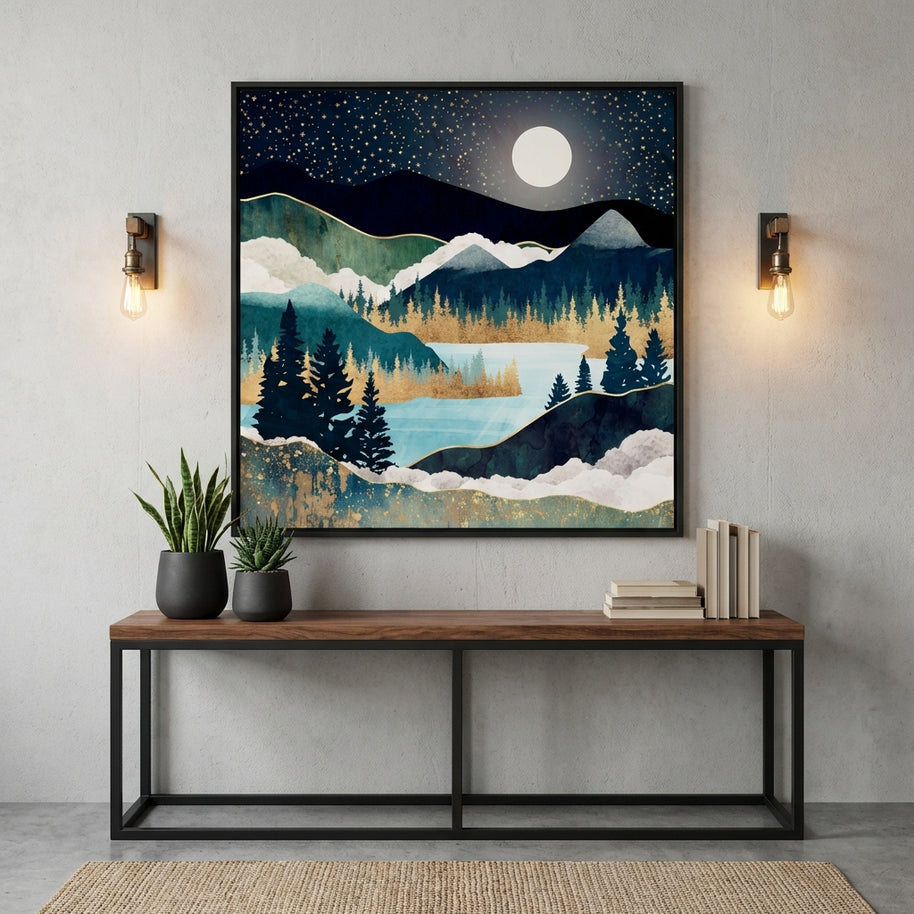 Star Lake - Matte Canvas, Framed (Multi-color)
