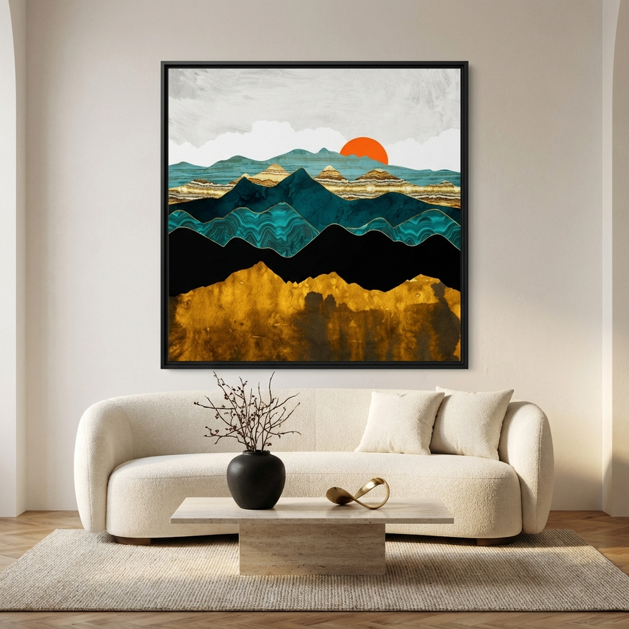 Turquoise Vista - Matte Canvas, Framed (Multi-color)