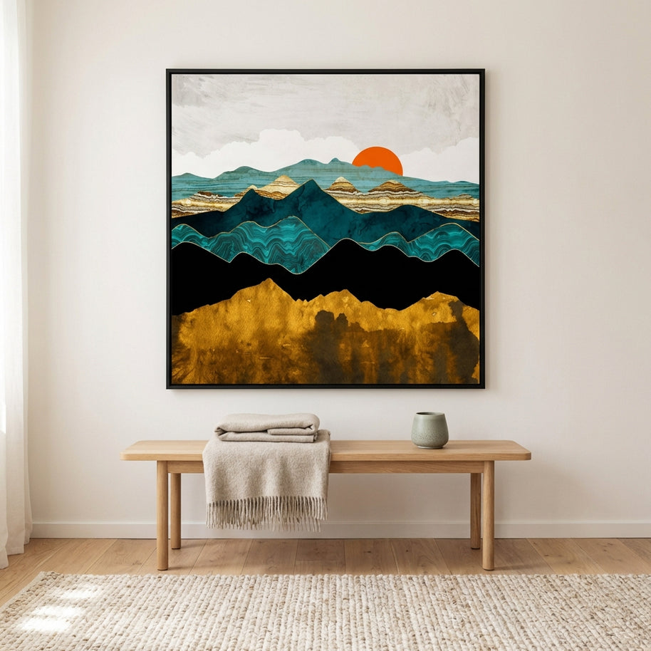 Turquoise Vista - Matte Canvas, Framed (Multi-color)