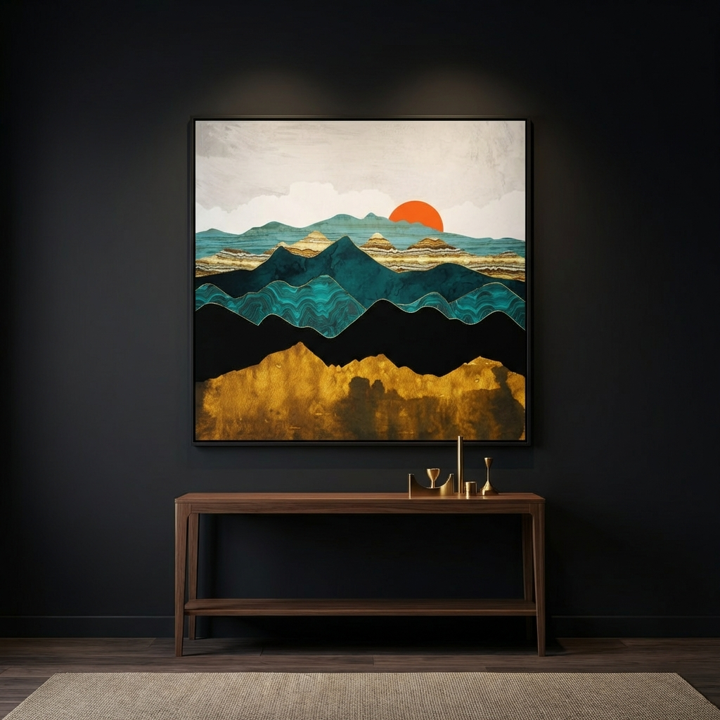 Turquoise Vista - Matte Canvas, Framed (Multi-color)
