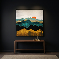 Turquoise Vista - Matte Canvas, Framed (Multi-color)