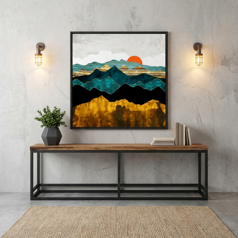 Turquoise Vista - Matte Canvas, Framed (Multi-color)