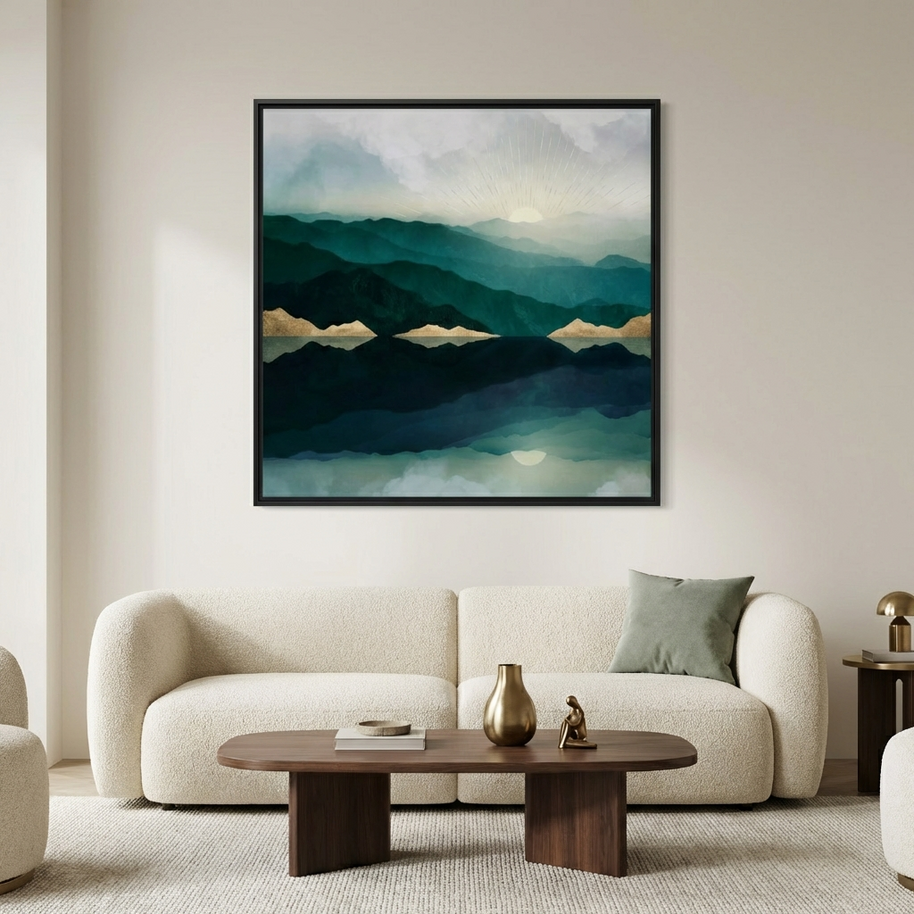 Waters Edge Reflection - Matte Canvas, Framed (Multi-color)