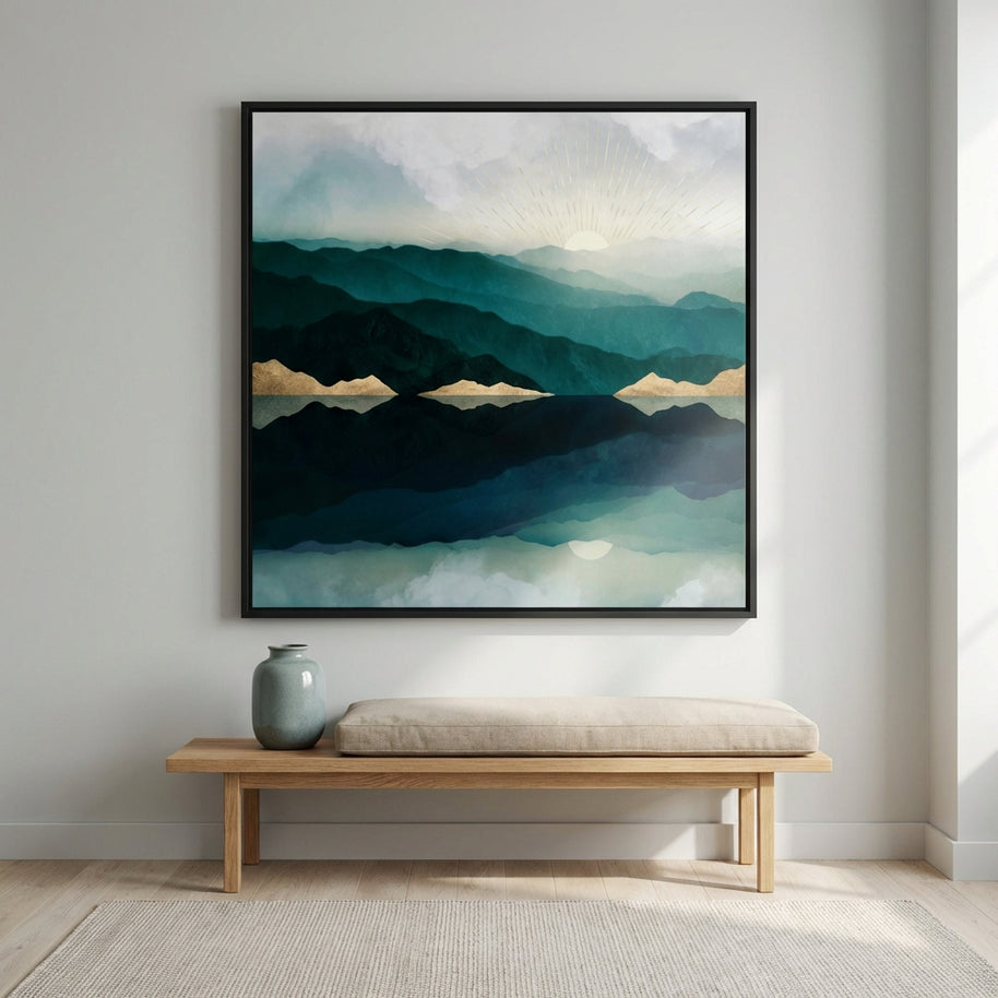 Waters Edge Reflection - Matte Canvas, Framed (Multi-color)