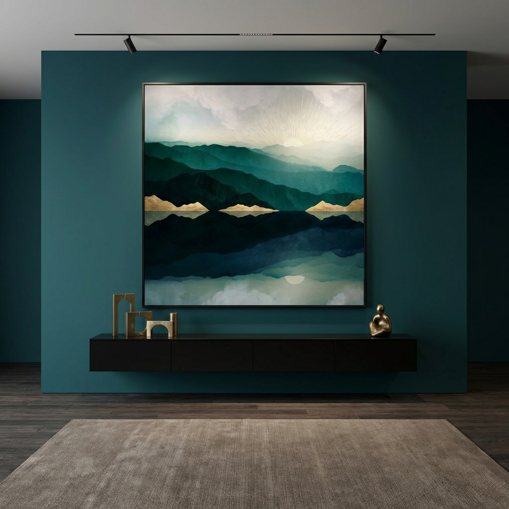 Waters Edge Reflection - Matte Canvas, Framed (Multi-color)