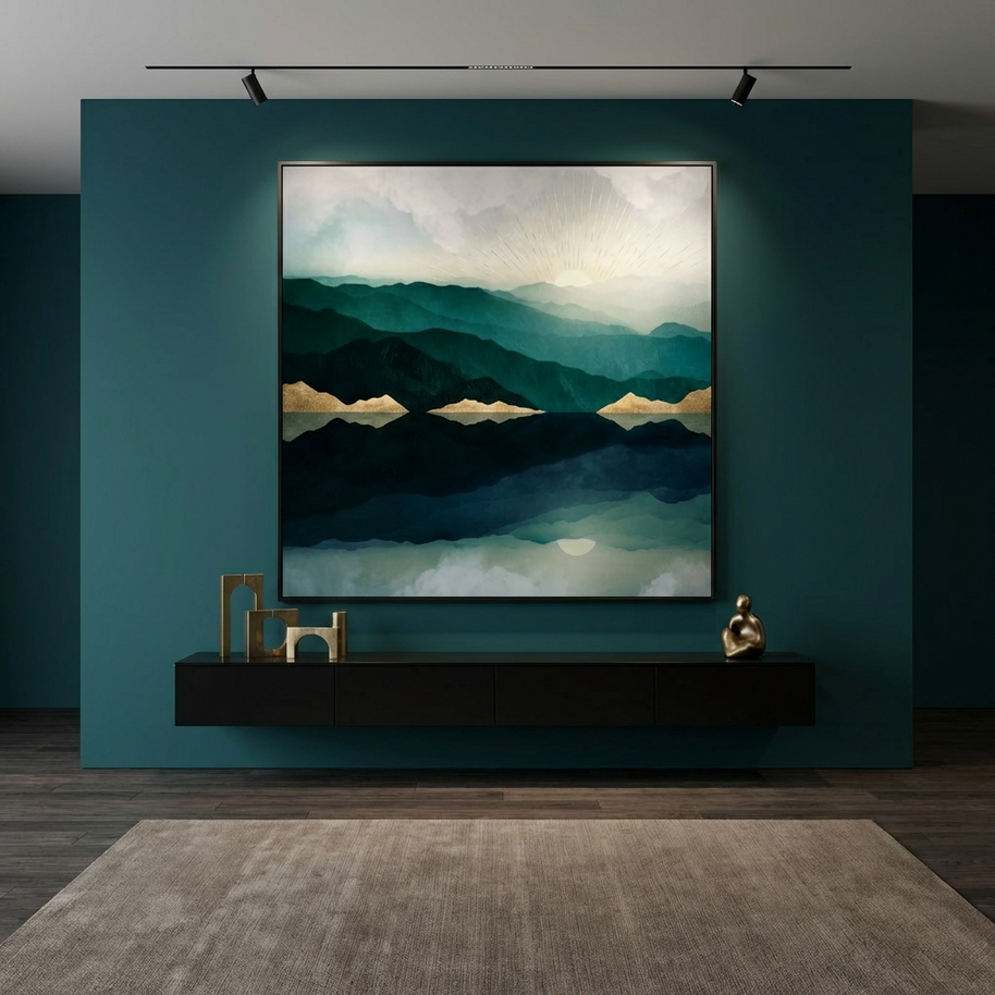 Waters Edge Reflection - Matte Canvas, Framed (Multi-color)