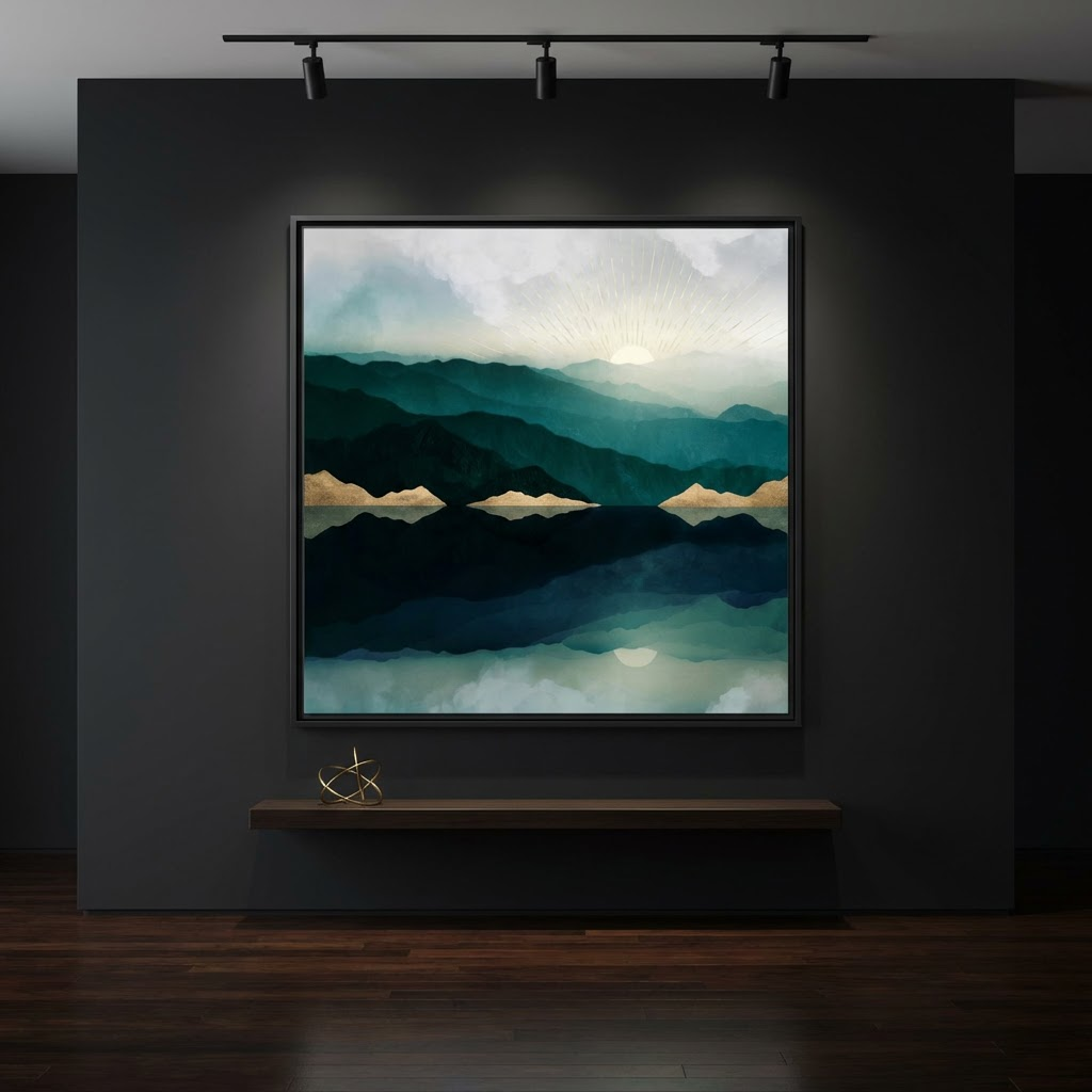 Waters Edge Reflection - Matte Canvas, Framed (Multi-color)