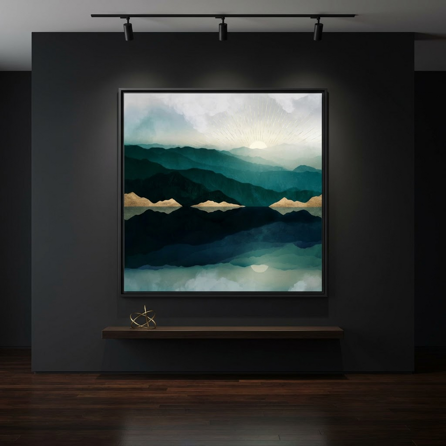 Waters Edge Reflection - Matte Canvas, Framed (Multi-color)