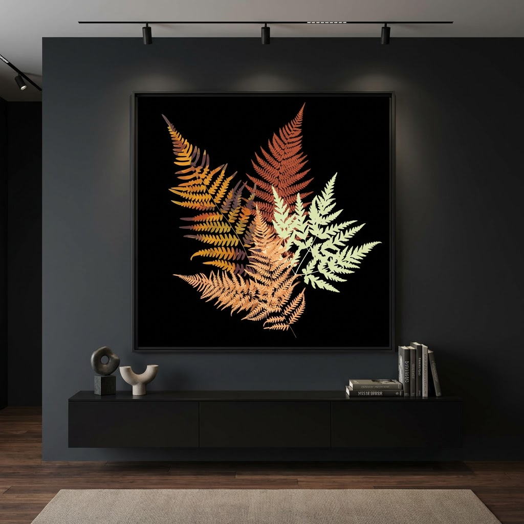 Autumn Fern - Matte Canvas, Framed (Multi-color)