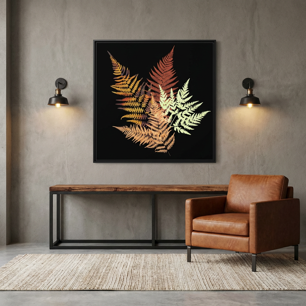 Autumn Fern - Matte Canvas, Framed (Multi-color)