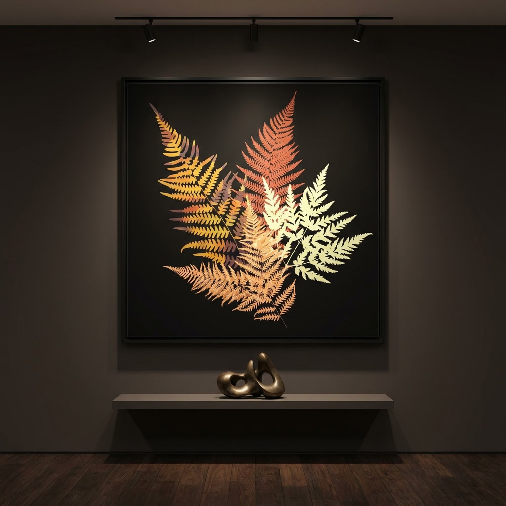Autumn Fern - Matte Canvas, Framed (Multi-color)