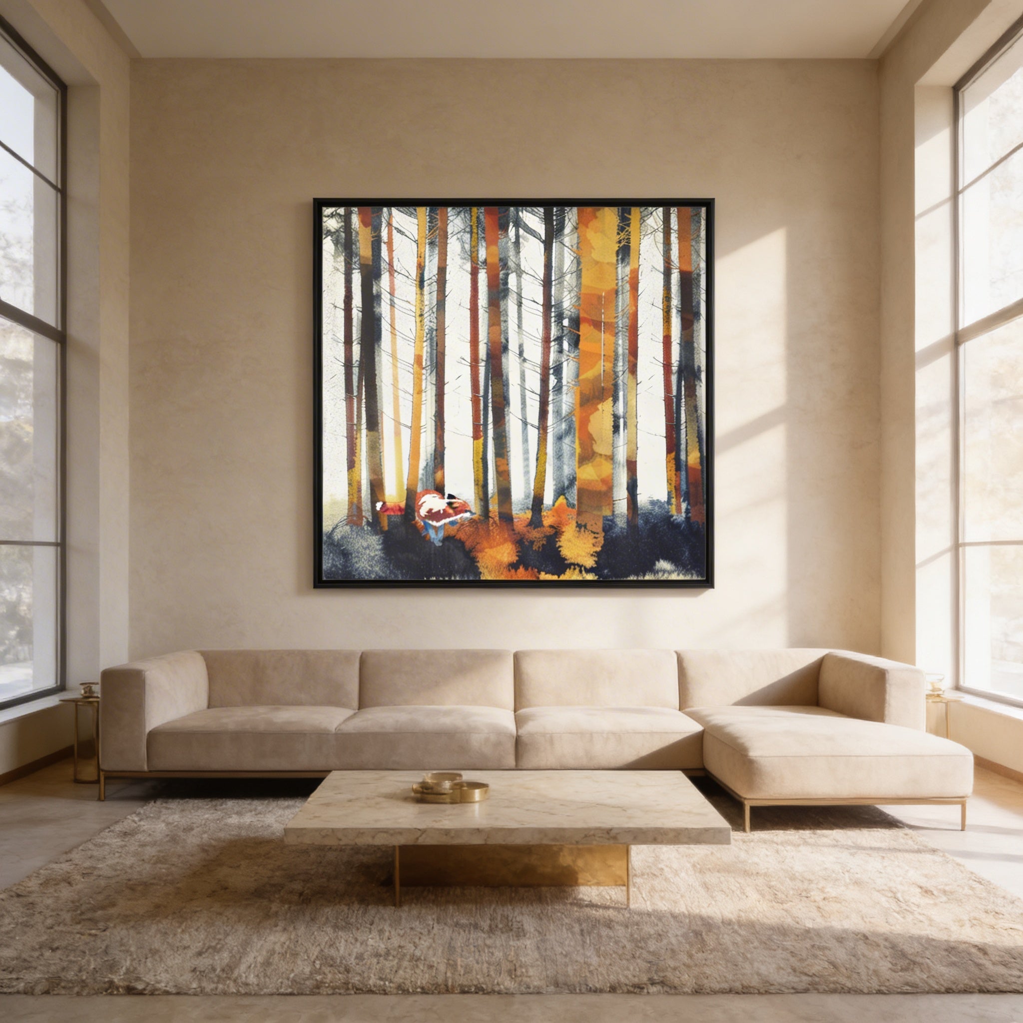 Autumn Hunt - Matte Canvas, Framed (Multi-color)