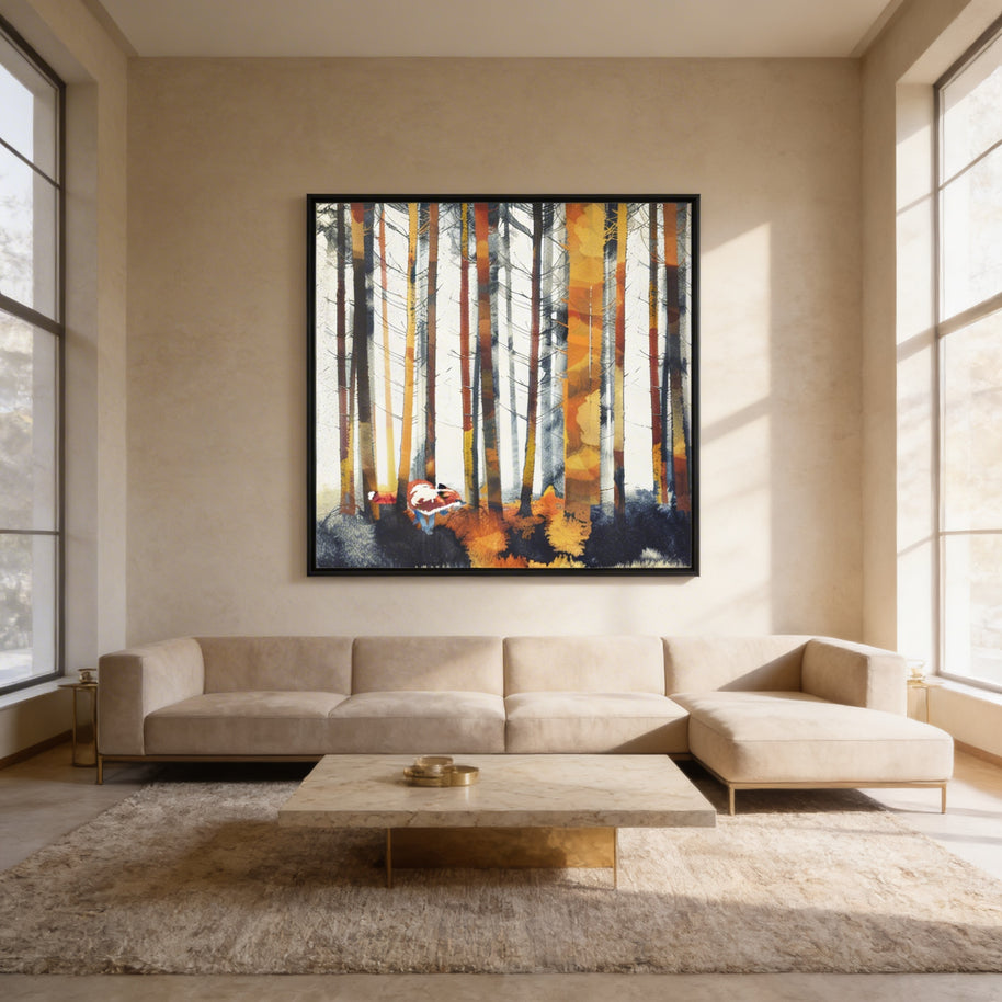 Autumn Hunt - Matte Canvas, Framed (Multi-color)