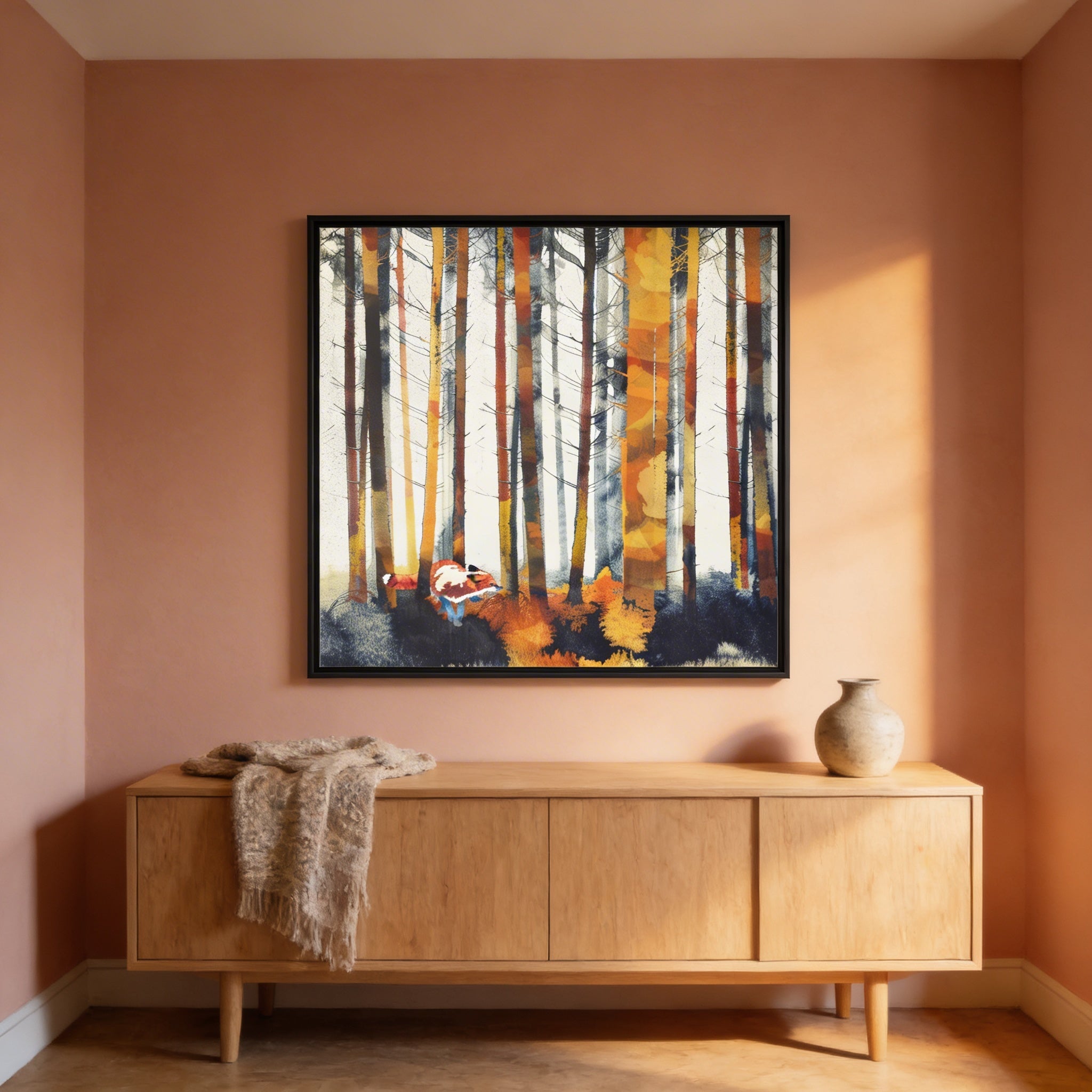 Autumn Hunt - Matte Canvas, Framed (Multi-color)