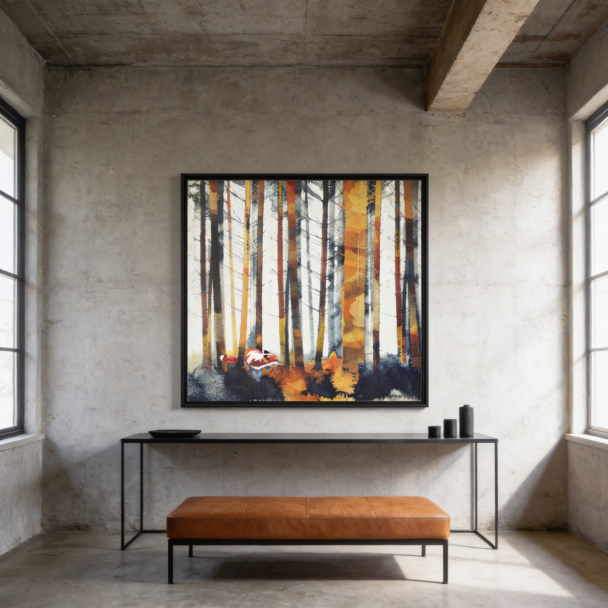 Autumn Hunt - Matte Canvas, Framed (Multi-color)