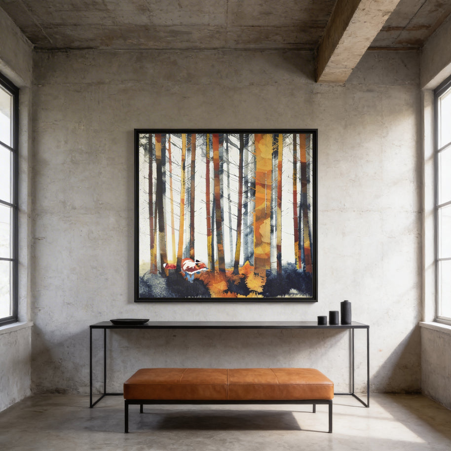 Autumn Hunt - Matte Canvas, Framed (Multi-color)