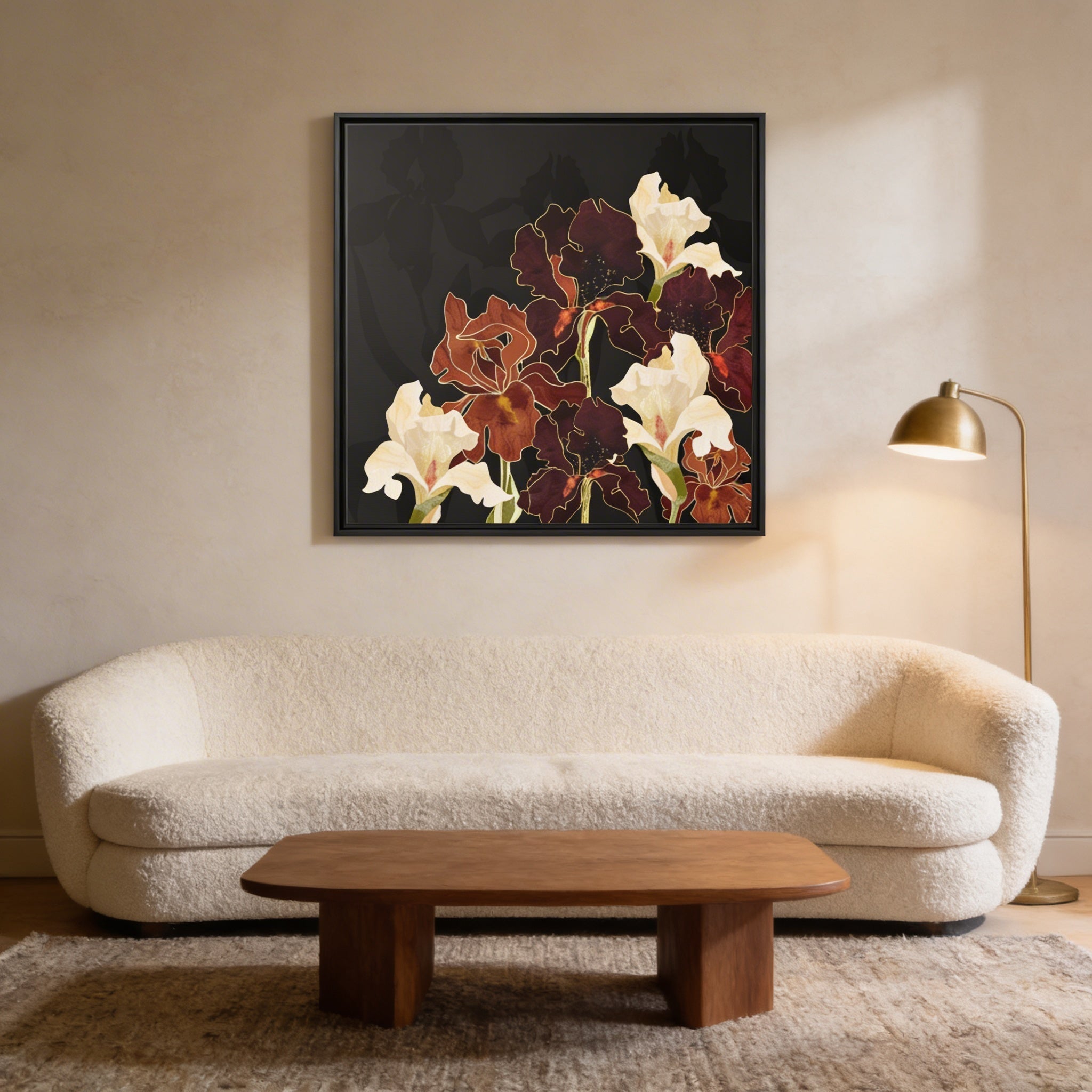 Autumn Iris - Matte Canvas, Framed (Multi-color)