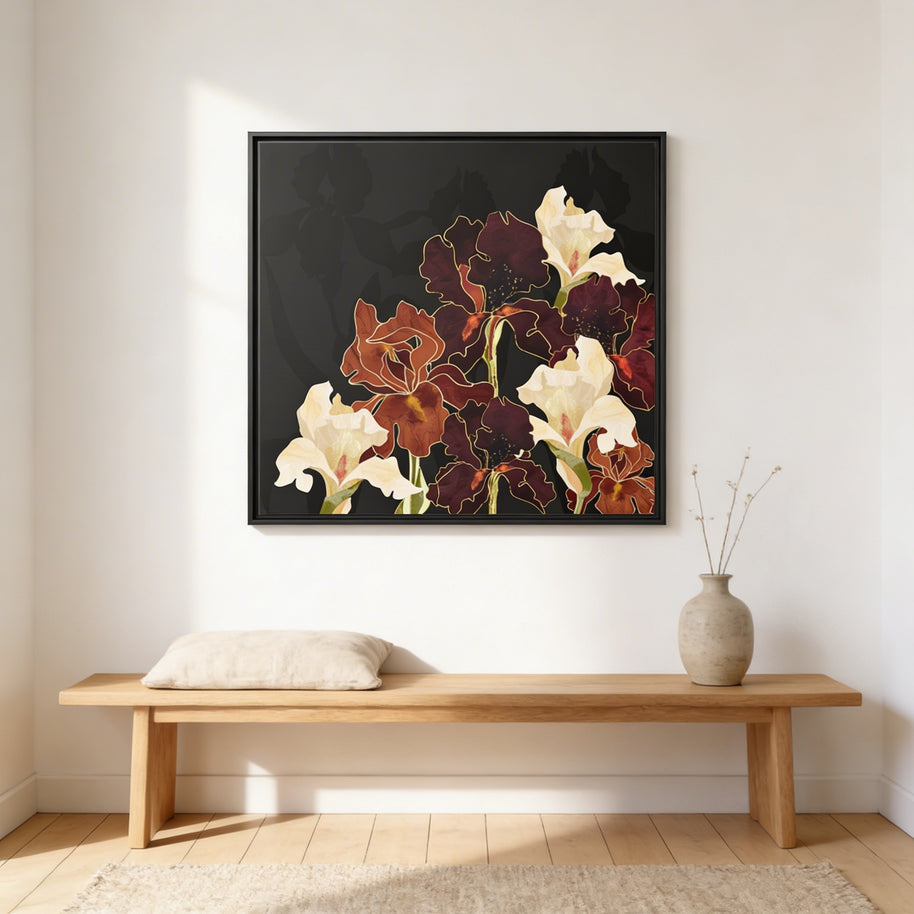 Autumn Iris - Matte Canvas, Framed (Multi-color)