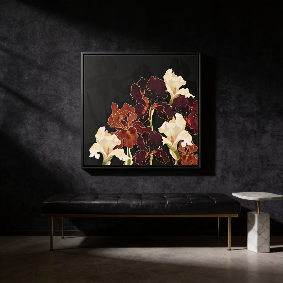 Autumn Iris - Matte Canvas, Framed (Multi-color)