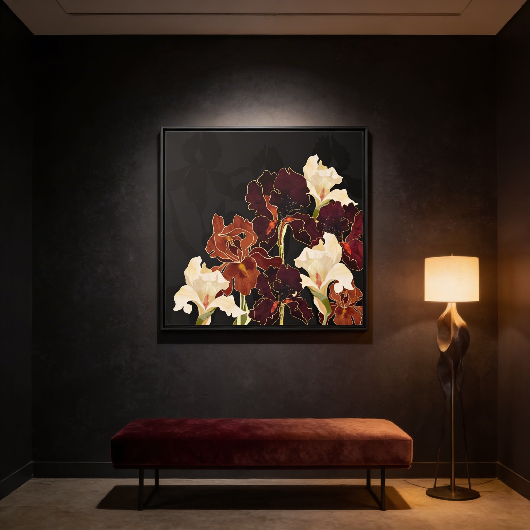 Autumn Iris - Matte Canvas, Framed (Multi-color)